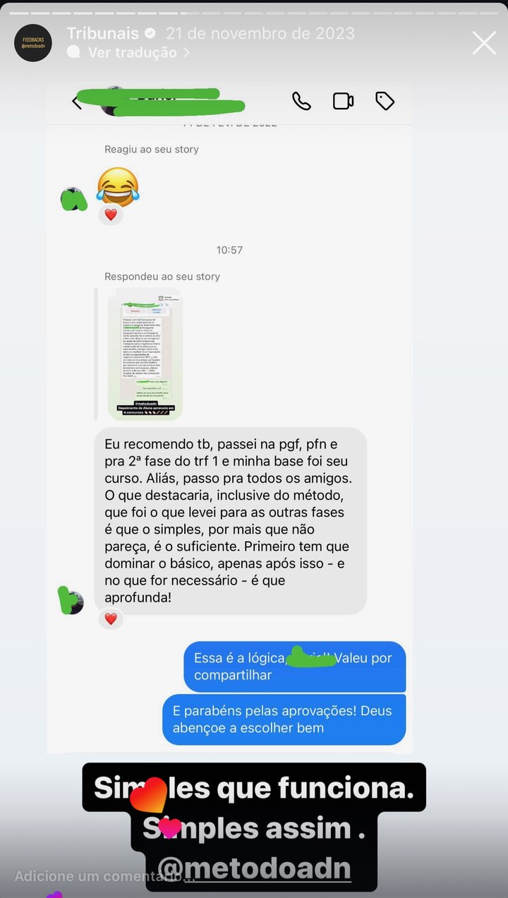 Mensagem de aluno aprovado na PGF e na PFN: minha base foi seu curso